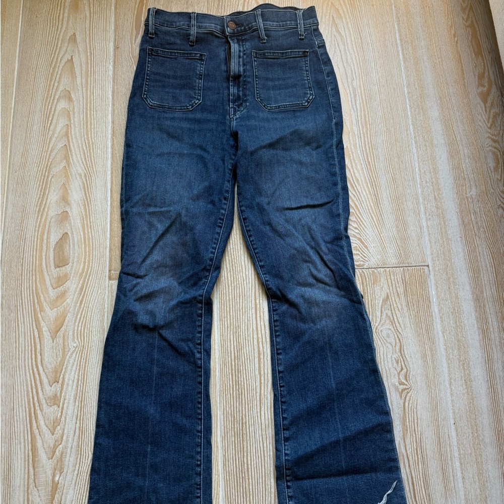 MOTHER Indigo Wide Leg Jeans
